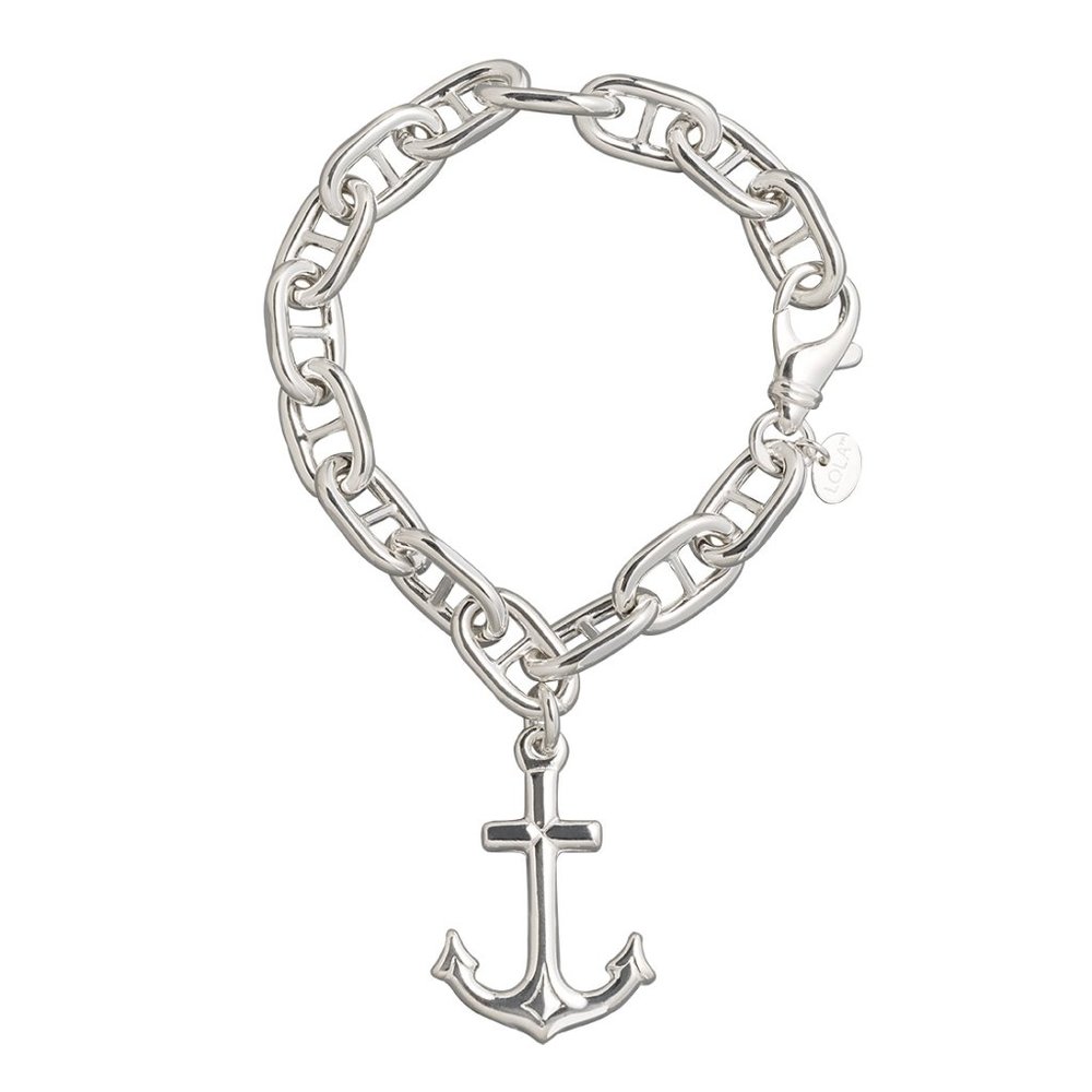 Sterling Silver Nautical Anchor Link Bracelet